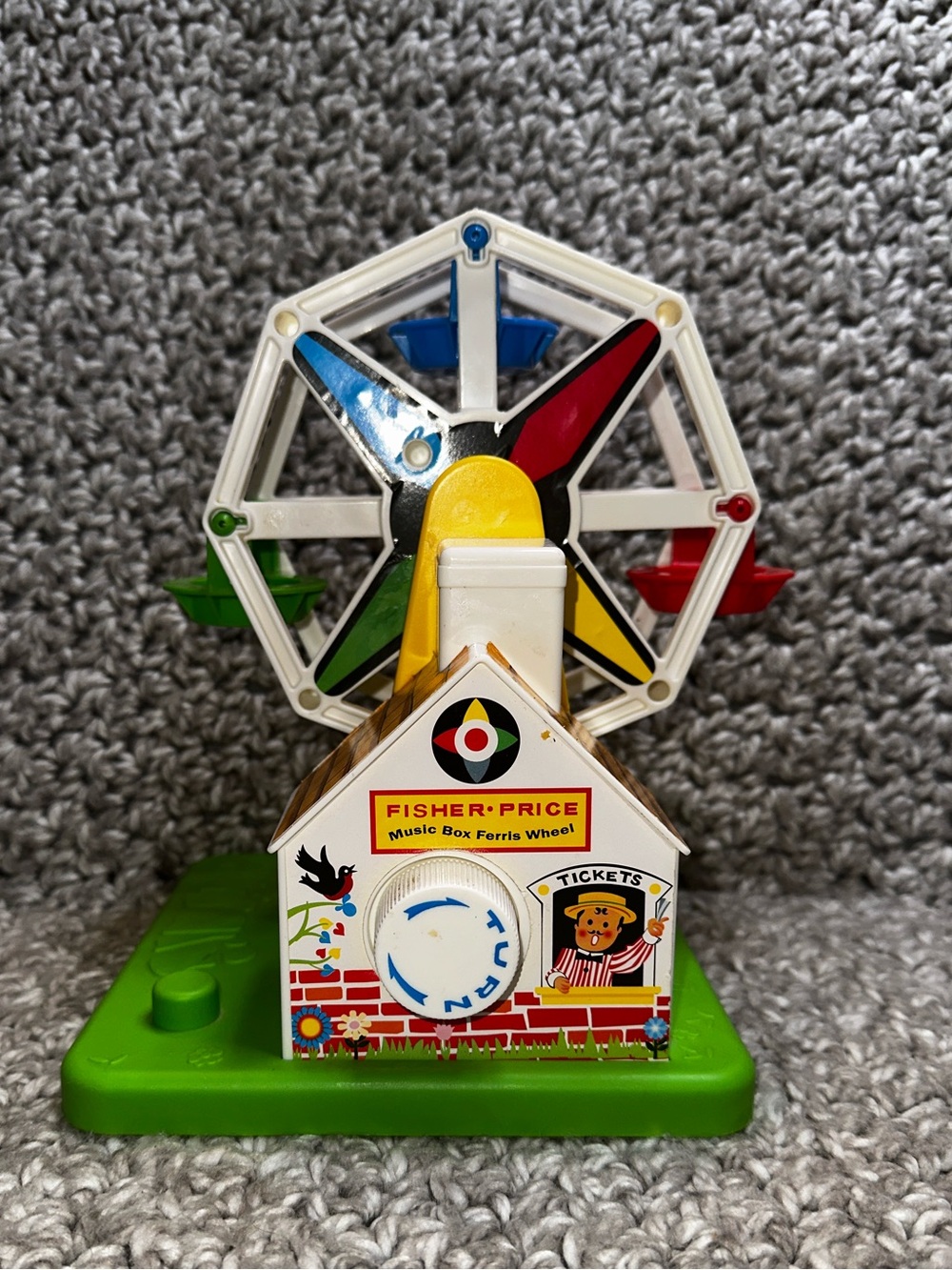 Vintage 1966 Fisher-Price Ferris Wheel Music Box Toy #969 Tested Working